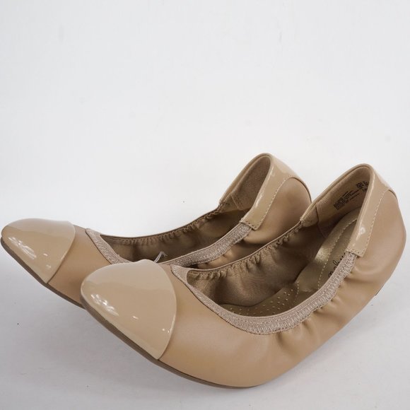dexflex comfort Shoes - Dexflex Comfort Ballet Flats Claire Scrunch Tan